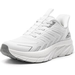 Allswifit Womens Size 7.5 White Slip On Walking Breathable Athletic Shoes
